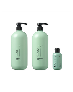 CUBACHANCE KIT SOIN REGENERANT STAYALIVE with two large green pump bottles and one small bottle for professional hair care regeneration.