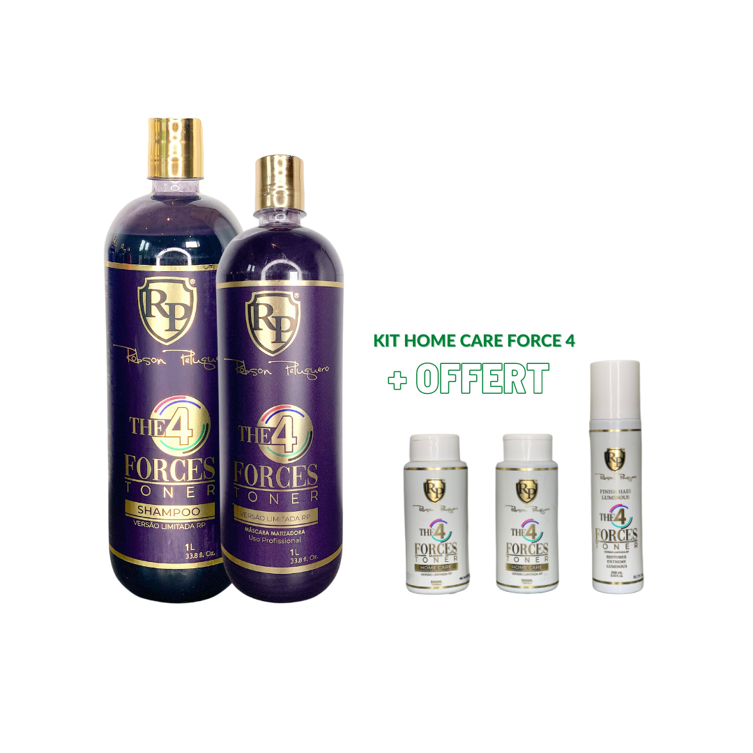 ROBSON PELUQUERO - KIT SHAMPOINGS FORCES 4 1L + PATINE 1 L + KIT HOME CARE FORCE 4 OFFERT